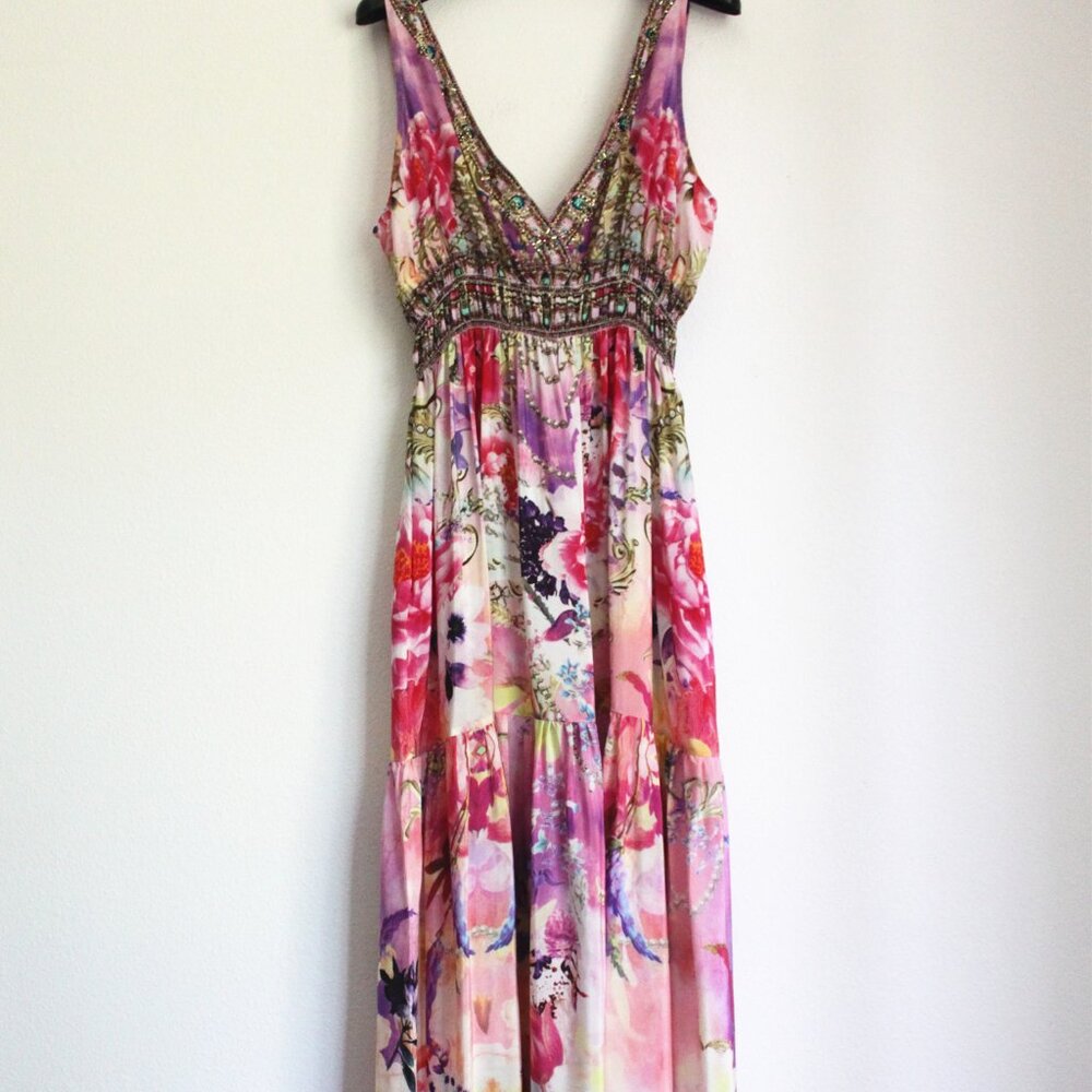 Camilla Shirred Waist Detail Maxi Dress, Sonic Symphonies, Size S - Picture 4 of 8